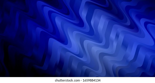 Dark BLUE vector texture with curves. Colorful illustration with curved lines. Smart design for your promotions.