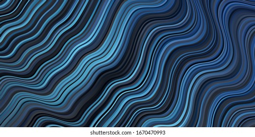 Textura vectorial azul oscuro con curvas. Ilustración en estilo abstracto con degradado curvado. Plantilla para teléfonos móviles.