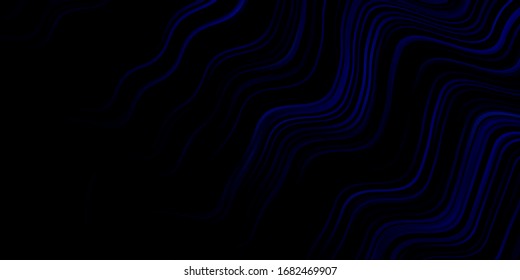 Textura vectorial azul oscuro con curvas. Ilustración en estilo de medio tono con curvas degradadas. Diseño inteligente para sus promociones.