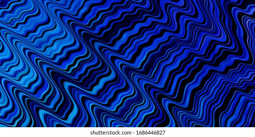 Dunkle BLAU Vektorstruktur mit Kurven. Farbige Illustration im einfachen Stil mit Bögen. Muster für Werbung, Werbung.