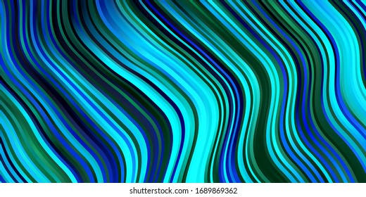 Dark BLUE vector texture with curves. Abstract gradient illustration with wry lines. Design for your business promotion.