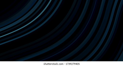 Dark BLUE vector texture with curves. Abstract illustration with gradient bows. Design for your business promotion.