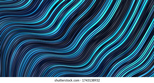 Dark BLUE vector texture with curves. Brand new colorful illustration with bent lines. Design for your business promotion.