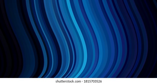 Dark Blue vector texture with curves. Gradient illustration in simple style with bows. Smart design for your promotions.