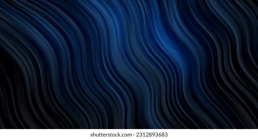 Dark BLUE vector texture with curves. Bright illustration with gradient circular arcs. Design for your business promotion.