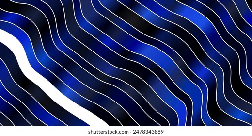 Dark BLUE vector texture with curves. Illustration in halftone style with gradient curves. Pattern for ads, commercials.