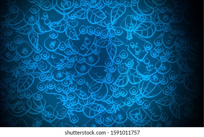 Dark BLUE vector texture with delicious snacks. Decorative shining illustration with food on abstract template. Doodle design for your business advert of cafes.