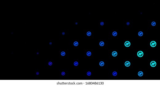 Dark BLUE vector texture with disease symbols. Colorful  gradient illness symbols in simple abstract style. Best design for quarantine events.