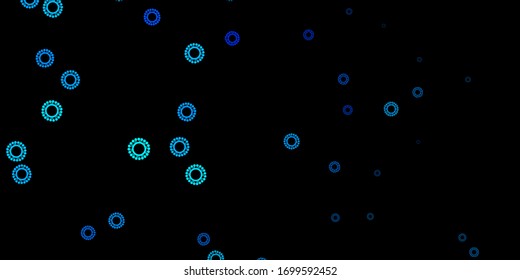 Dark blue vector texture with disease symbols. Colorful abstract illustration with gradient medical shapes. Simple drawing against danger fever.