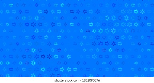 Dark blue vector texture with disease symbols. Smart illustration with covid signs in decorative style. Simple drawing against danger fever.