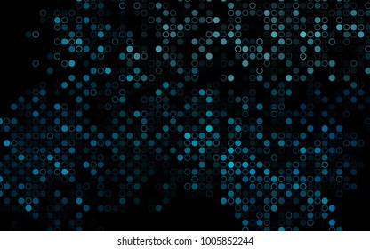 Dark BLUE vector  texture with disks. Blurred decorative design in abstract style with bubbles. Completely new template for your brand book.