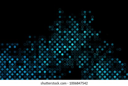 Dark BLUE vector  texture with disks. Glitter abstract illustration with blurred drops of rain. Pattern can be used as texture of water, rain drops.