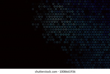 Dark BLUE vector  texture with disks. Beautiful colored illustration with blurred circles in nature style. New design for ad, poster, banner of your website.