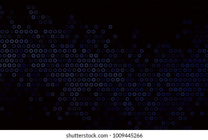 Dark BLUE vector  texture with disks. Beautiful colored illustration with blurred circles in nature style. The pattern can be used for beautiful websites.