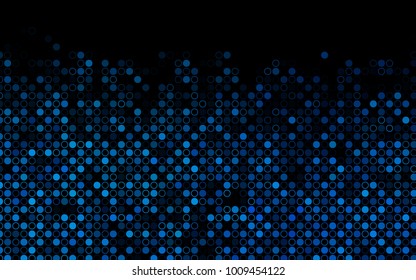 Dark BLUE vector  texture with disks. Beautiful colored illustration with blurred circles in nature style. The pattern can be used for beautiful websites.