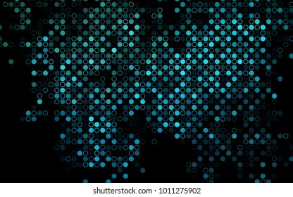 Dark BLUE vector  texture with disks. Illustration with set of shining colorful abstract circles. Beautiful design for your business natural advert.