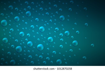 Dark BLUE vector texture with disks. Glitter abstract illustration with blurred drops of rain. Pattern can be used as texture of water, rain drops.