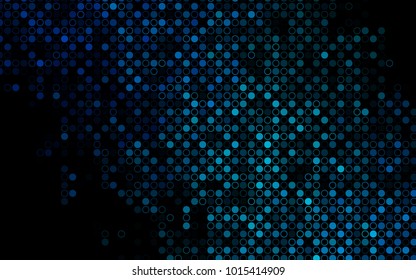 Dark BLUE vector  texture with disks. Glitter abstract illustration with blurred drops of rain. The pattern can be used for aqua ad, booklets.