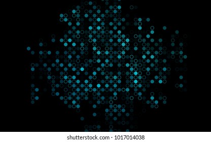 Dark BLUE vector  texture with disks. Blurred bubbles on abstract background with colorful gradient. Pattern can be used as texture of water, rain drops.