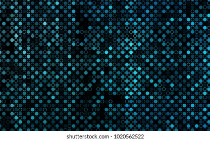 Dark BLUE vector  texture with disks. Modern abstract illustration with colorful water drops. The pattern can be used for beautiful websites.