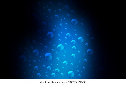 Dark BLUE vector texture with disks. Abstract illustration with colored bubbles in nature style. Pattern can be used as texture of water, rain drops.