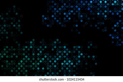 Dark BLUE vector  texture with disks. Beautiful colored illustration with blurred circles in nature style. The pattern can be used for beautiful websites.