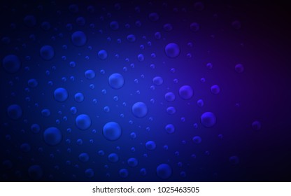Dark BLUE vector texture with disks. Glitter abstract illustration with blurred drops of rain. Beautiful design for your business natural advert.