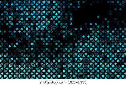 Dark BLUE vector  texture with disks. Beautiful colored illustration with blurred circles in nature style. Beautiful design for your business natural advert.