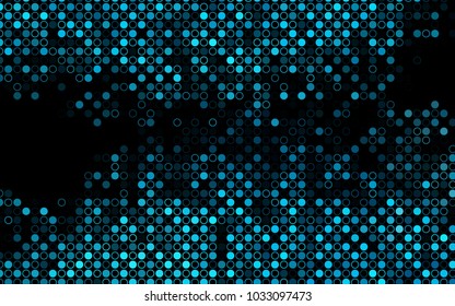 Dark BLUE vector  texture with disks. Glitter abstract illustration with blurred drops of rain. Beautiful design for your business natural advert.