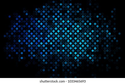 Dark BLUE vector  texture with disks. Beautiful colored illustration with blurred circles in nature style. The pattern can be used for beautiful websites.