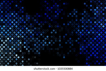 Dark BLUE vector  texture with disks. Beautiful colored illustration with blurred circles in nature style. Completely new template for your brand book.