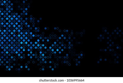 Dark BLUE vector  texture with disks. Abstract illustration with colored bubbles in nature style. Completely new template for your brand book.