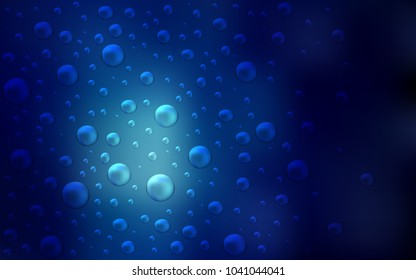 Dark BLUE vector texture with disks. Blurred bubbles on abstract background with colorful gradient. Pattern can be used as texture of water, rain drops.