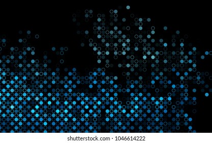 Dark BLUE vector  texture with disks. Blurred bubbles on abstract background with colorful gradient. Pattern can be used as texture of water, rain drops.