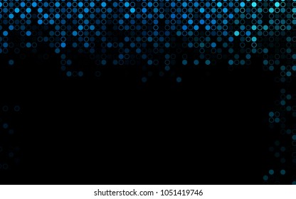 Dark BLUE vector  texture with disks. Illustration with set of shining colorful abstract circles. The pattern can be used for beautiful websites.
