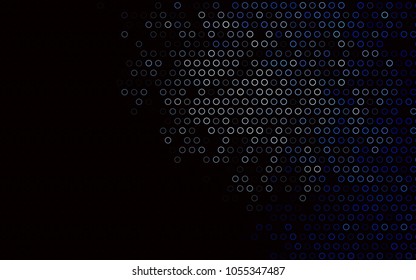 Dark BLUE vector  texture with disks. Beautiful colored illustration with blurred circles in nature style. The pattern can be used for beautiful websites.