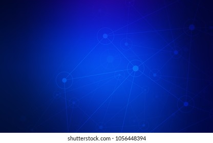 Dark BLUE vector texture with disks, lines. Colorful illustration with circles and lines in futuristic style. Completely new template for your brand book.