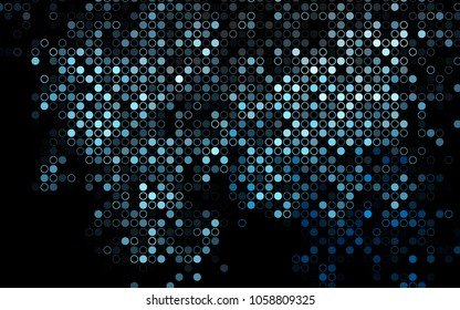 Dark BLUE vector  texture with disks. Abstract illustration with colored bubbles in nature style. Pattern can be used as texture of water, rain drops.