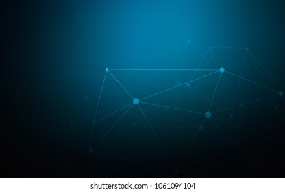 Dark BLUE vector texture with disks, lines. Abstract illustration with colorful discs and triangles. Pattern can be used for beautiful websites.