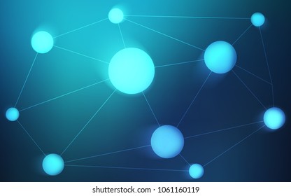 Dark BLUE vector texture with disks, lines. Decorative design in abstract style with triangle structure. Pattern can be used for beautiful websites.