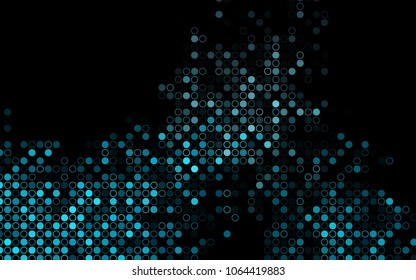 Dark BLUE vector  texture with disks. Beautiful colored illustration with blurred circles in nature style. The pattern can be used for beautiful websites.