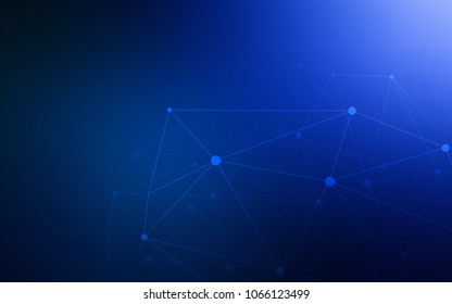 Dark BLUE vector texture with disks, lines. Illustration with set of colorful abstract circles and lines. Beautiful design for your business advert.