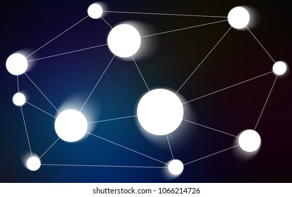 Dark BLUE vector texture with disks, lines. Decorative design in abstract style with triangle structure. Pattern can be used for beautiful websites.
