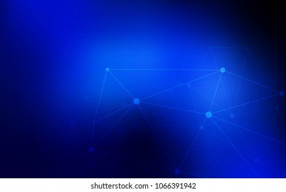 Dark BLUE vector texture with disks, lines. Modern abstract colorful illustration with spheres and lines. Beautiful design for your business advert.