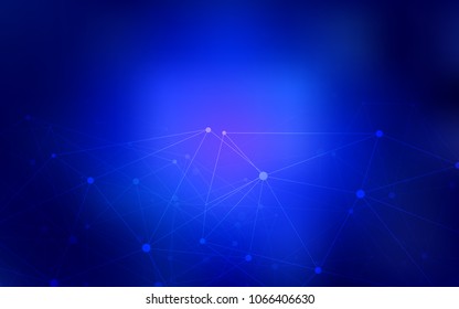 Dark BLUE vector texture with disks, lines. Colorful illustration with circles and lines in futuristic style. Pattern can be used for futuristic ad, booklets.