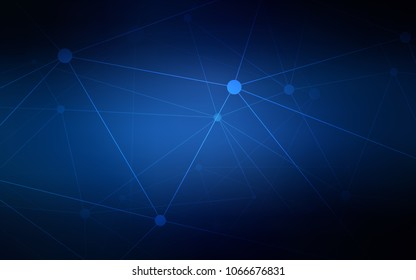 Dark BLUE vector texture with disks, lines. Colorful illustration with circles and lines in futuristic style. Completely new template for your brand book.