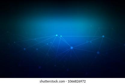 Dark BLUE vector texture with disks, lines. Colorful illustration with circles and lines in futuristic style. Pattern can be used for ads, leaflets.