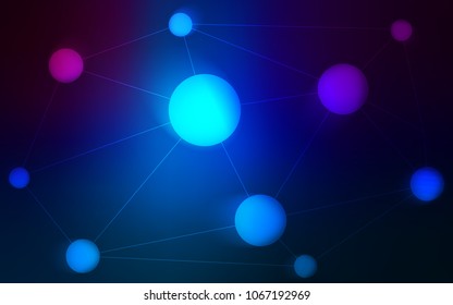 Dark BLUE vector texture with disks, lines. Colorful illustration with circles and lines in futuristic style. Pattern can be used for ads, leaflets.