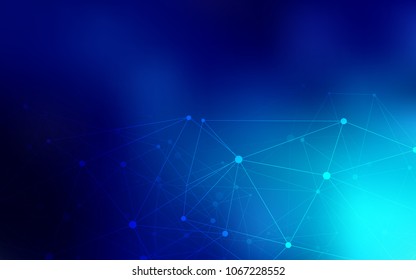 Dark BLUE vector texture with disks, lines. Abstract illustration with colorful discs and triangles. Pattern can be used as texture of wallpapers.