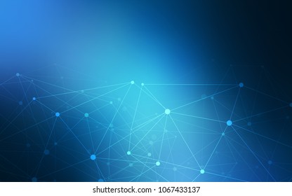 Dark BLUE vector texture with disks, lines. Illustration with set of colorful abstract circles and lines. Completely new template for your brand book.